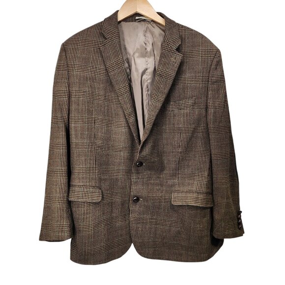 Lauren Ralph Lauren Other - Vintage Lauren Ralph Lauren Men Plaid Blazer W/ Elbow Patches & Pockets Size 46L